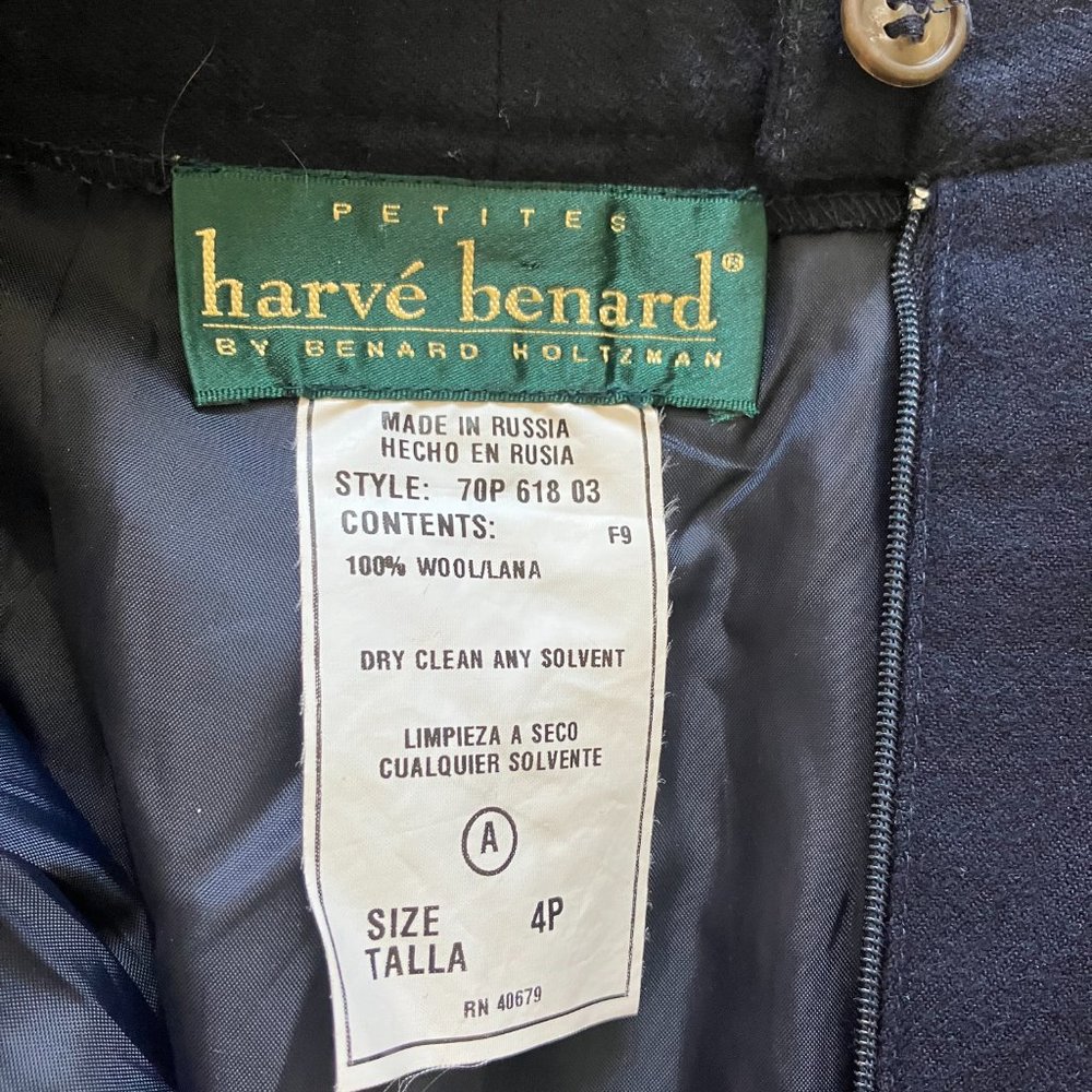 High Rise Blue Wool Slacks - Picture 3 of 3